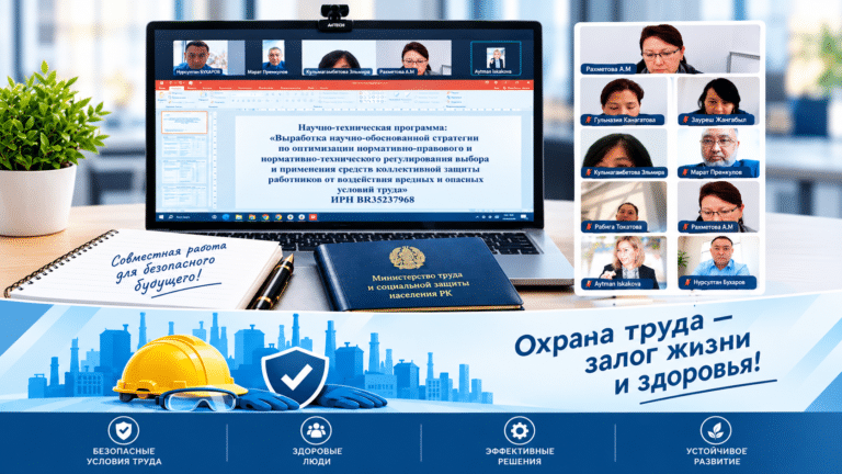 2026 жылғы 2 қыркүйекте Еңбекті қорғау жөніндегі республикалық ғылыми-зерттеу институтында Zoom платформасы арқылы онлайн форматта ғылыми-зерттеу тобының отырысы өтті.